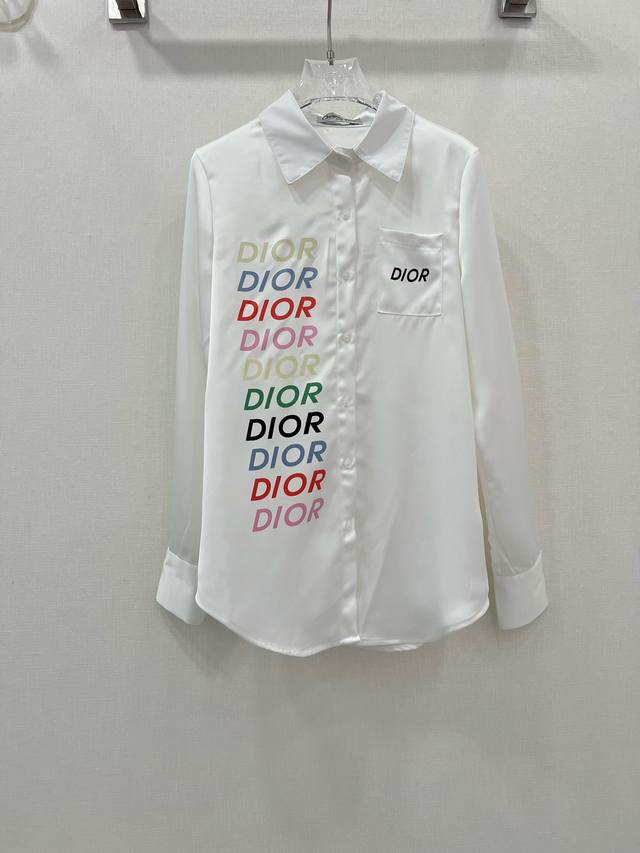 Dio*迪 奥24春季新款衬衫 彩色字母印花装饰 面料柔软舒适 2色3码sml